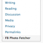 fb photo fetcher settings menu